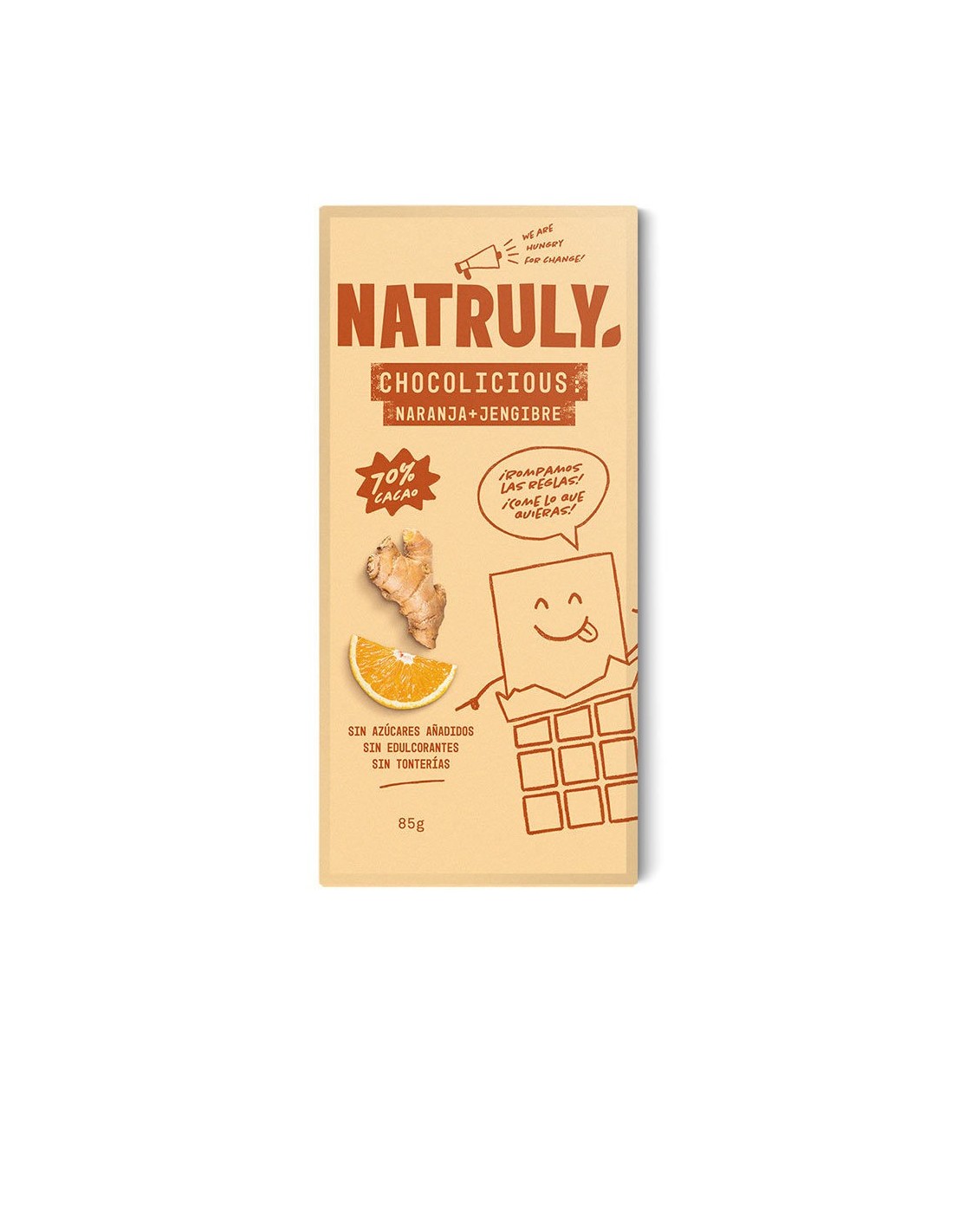 Šokoladas Natruly Chocolicious 70% Oranžinė Kakavos Imbieras (85 g)